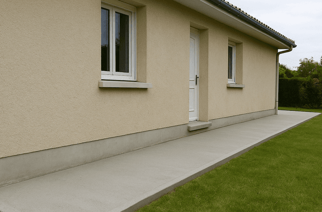 Pose d'un trottoir imperméable périphérique